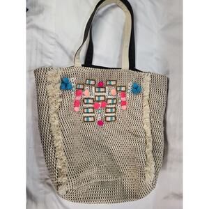 Large Embellished Embossed Shoulder Bag Boho 19"x16"